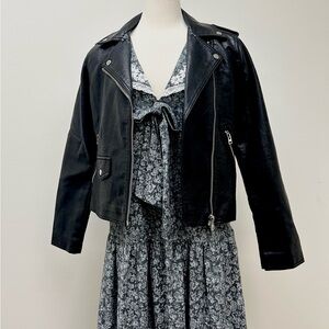 Black moto leather jacket